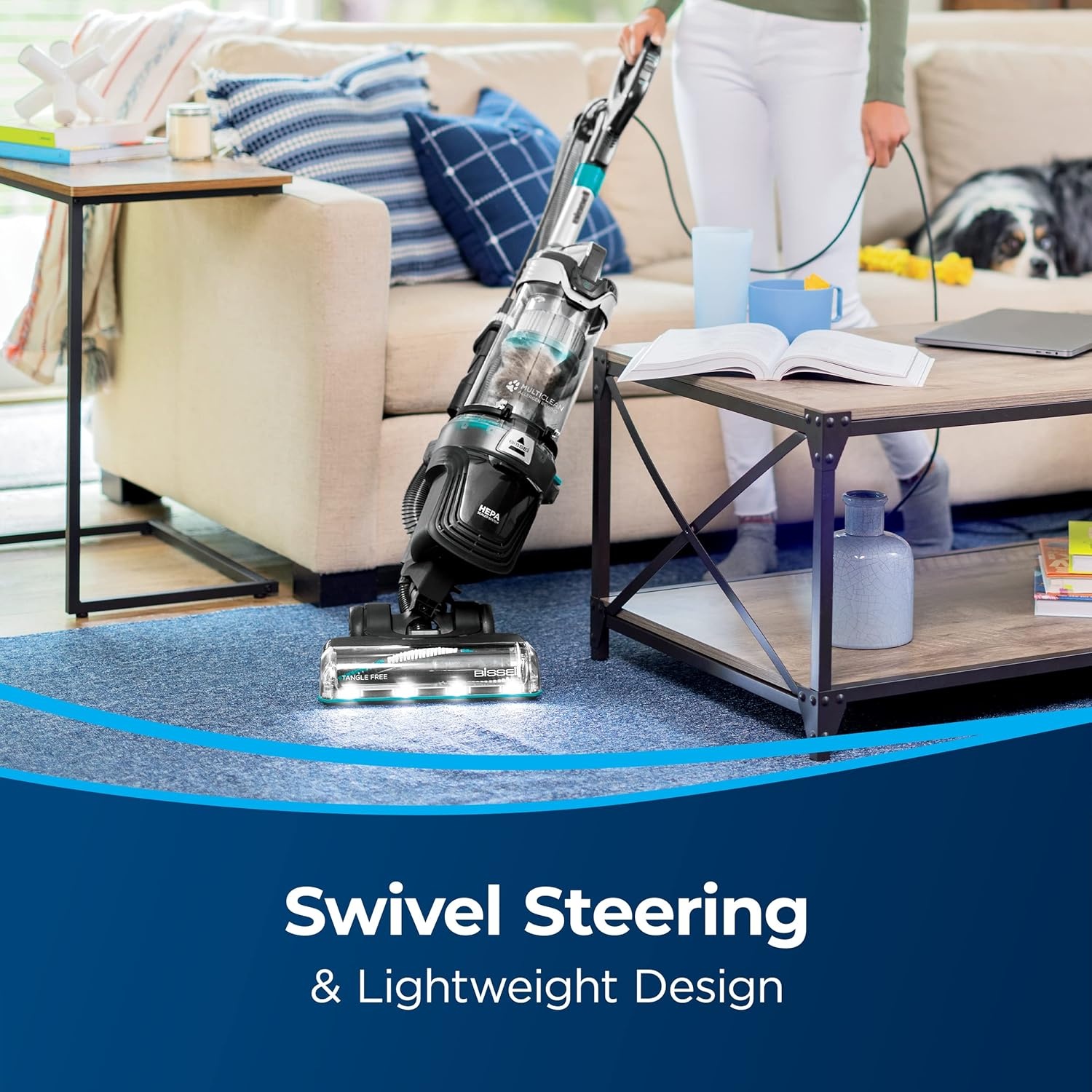 image:imageBissell MultiClean Allergen Rewind Pet Vacuum with HEPA Filter Sealed System Automatic Cord Rewind TangleFree Brush Roll amp LED Headlights 3405MultiClean Rewind
