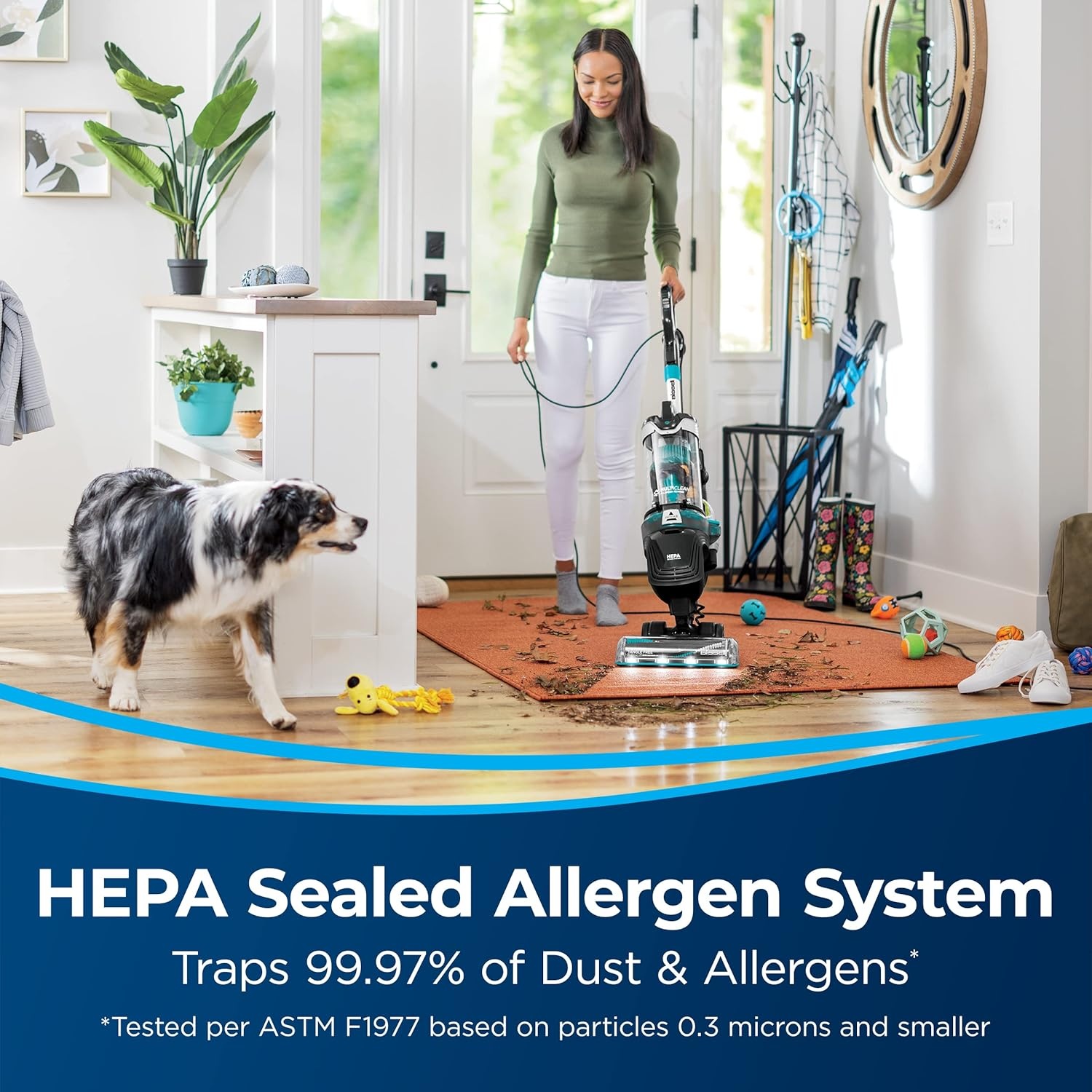 image:imageBissell MultiClean Allergen Rewind Pet Vacuum with HEPA Filter Sealed System Automatic Cord Rewind TangleFree Brush Roll amp LED Headlights 3405MultiClean Rewind