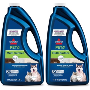 image:imageBissell MultiSurface Pet Solution with Febreze freshness For Use in CrossWave and Other Leading Hard Surface and Area Rug Cleaners 80oz Dissolves Dirt grime and Tough Sticky Messes64 Fl Oz Pack of 2