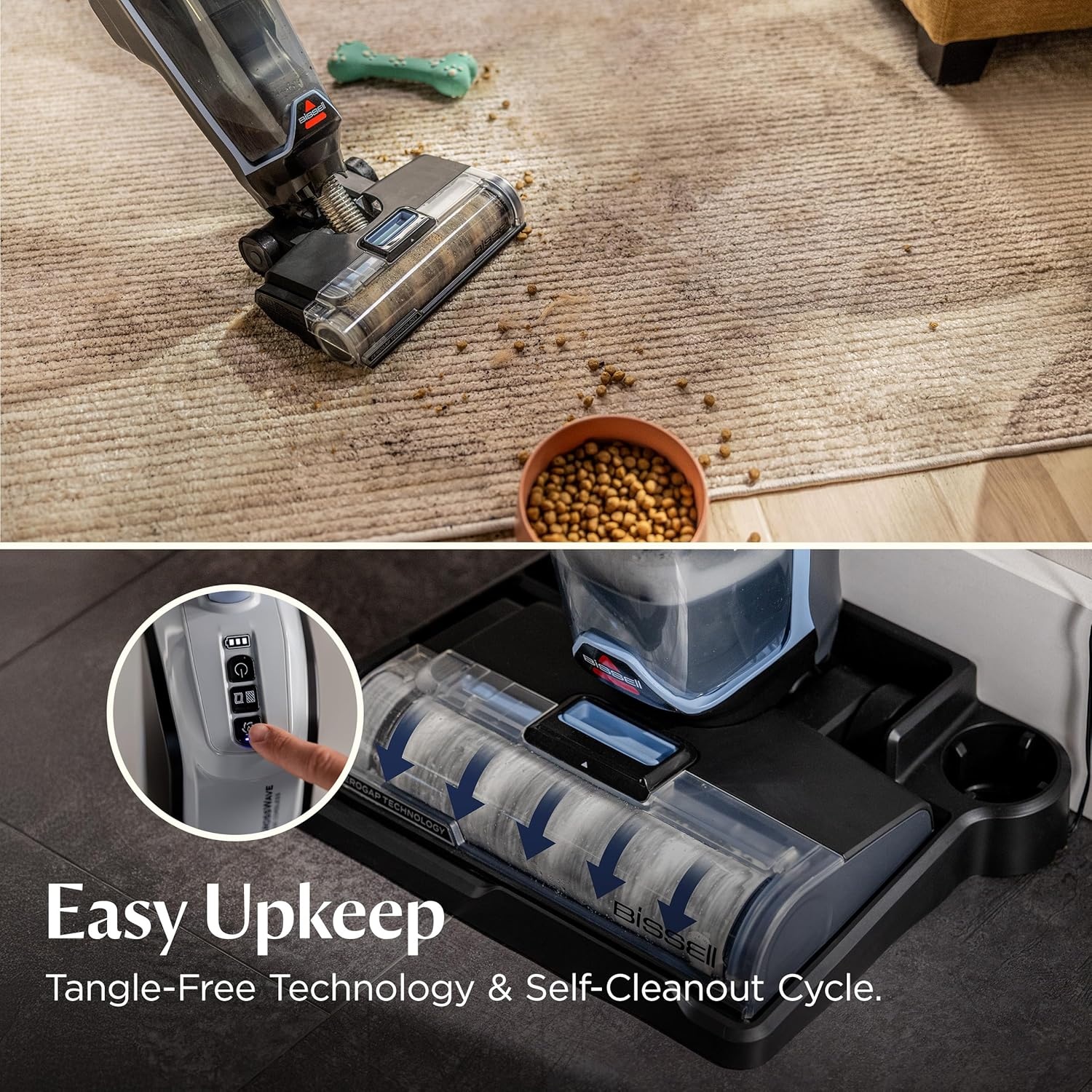 image:imageBISSELL CrossWave Edge Cordless Wet Dry Vacuum with Edge Cleaning TangleFree Pet Hair Brush Roll FreshStart Filter and Storage amp Rinse Tray Included 4329F